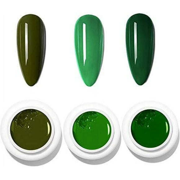 LAICAIW 3pcs Green Series Nail Art Mud Varnish Adhesive Nail Cream Gel Nail Gel Art Polish Pigment UV Gel Adhesive Resin Shining Cream Paint Gel Lacquer Painting UV Gel