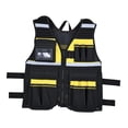 thumbnail image 4 of Fengbin Electrician Tool Vest Oxford Cloth Versatile Portable Multi Pockets Utility Vest black and yellow, 4 of 10