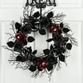 thumbnail image 4 of National Tree Company Artificial Halloween Wreath, Black Roses, Dark Pink Roses, Twigs, Spiders and Eyeballs, Unlit, 22 Inch, 4 of 4