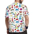 thumbnail image 2 of Wukai Summer Print Men's Short-Sleeved Mesh T-Shirt,Quick-Dry Short Sleeve Workout T-Shirt-Large, 2 of 8