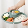 thumbnail image 4 of ievspot 4 Grid Dinner Plate Food Contact Grade Compartment Design Plastic Portable Breakfast Tray, 4 of 8