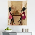 thumbnail image 1 of Vintage Woman Tapestry, Graphic Image 2 Women Sitting at a Cafe Drinking Tea and Eating Cake Theme, Fabric Wall Hanging Decor for Bedroom Living Room Dorm, 5 Sizes, Multicolor, by Ambesonne, 1 of 1