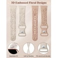 thumbnail image 3 of TOYOUTHS 2-Pack Floral Embossed Bands Compatible with Versa 2/Versa Lite/Versa Watch Bands - 3D Flower Engraved Silicone Wristbands for Women, Soft Comfort Strap Replacement, 3 of 6