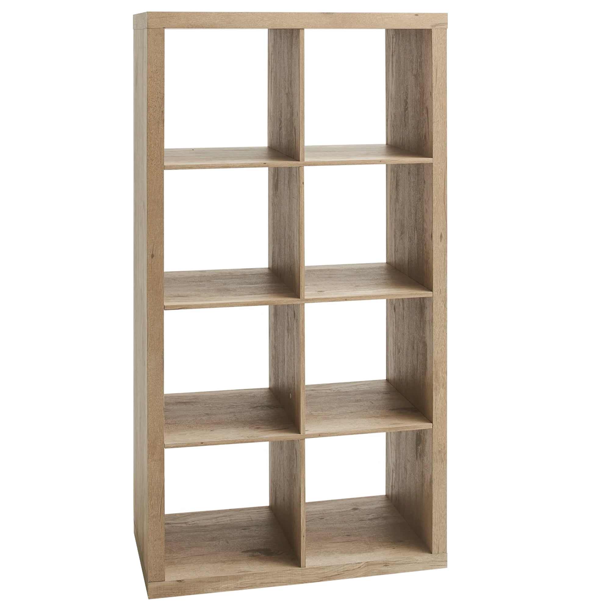 8-Cube Storage Organizer,Open Back Decorative Bookshelves,Natural 01