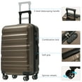 thumbnail image 4 of Hardshell ABS Luggage Set, 24-Inch Checked Suitcase with Spinner Wheels, Lightweight Travel Luggage with 2 Packing Cubes for Men & Women, 4 of 9