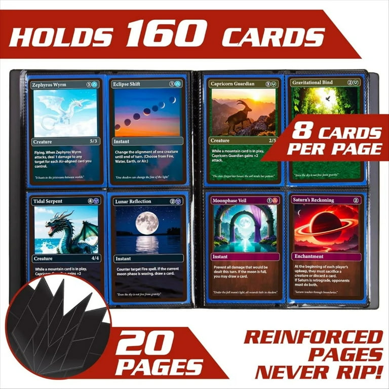 card guardian 4 pocket binder Card Guardian – 12 Pocket Premium Binder With Zipper For 480 Cards – Side Loading Pockets For Trading Card Games TCG (Black) main image 1