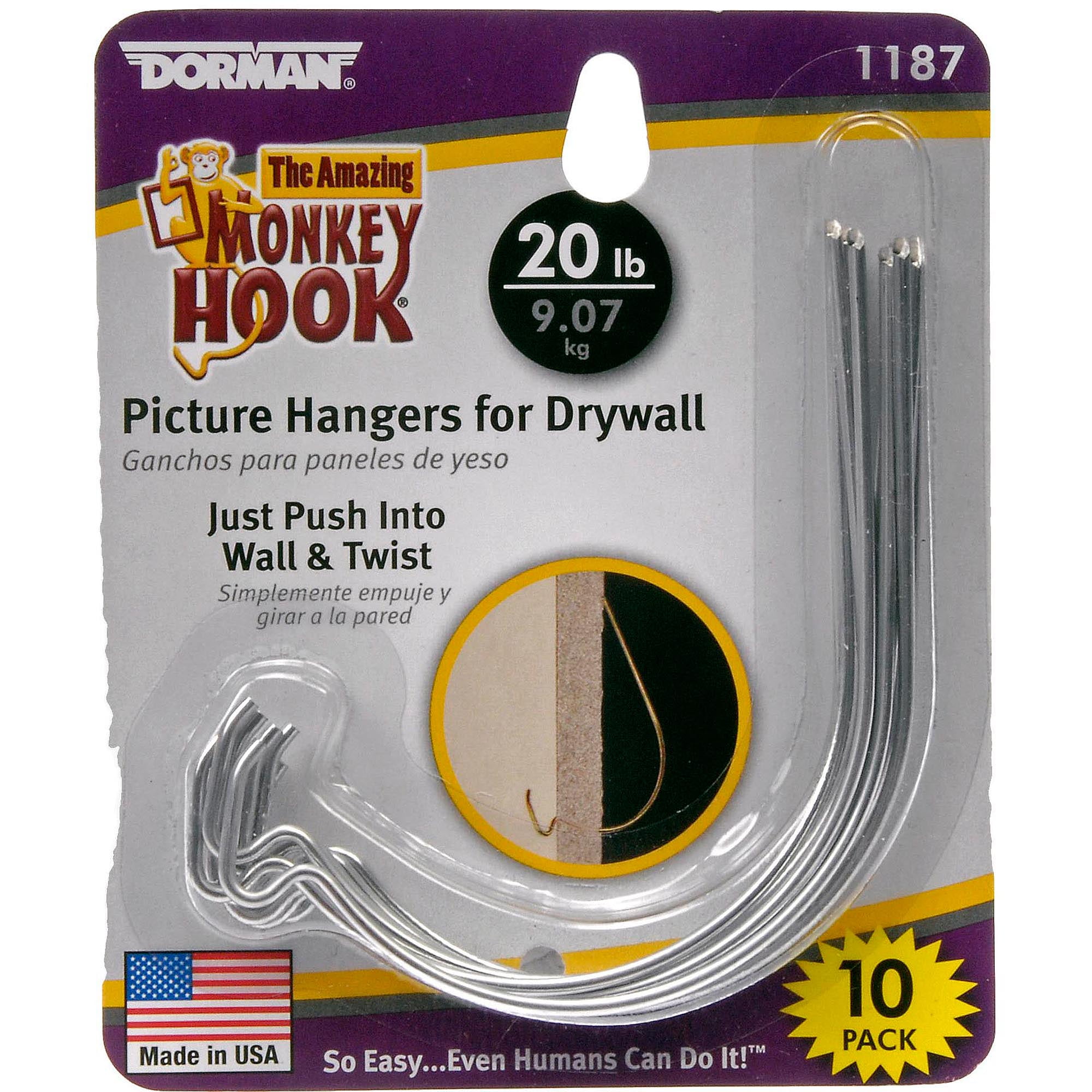 The Amazing MonkeyHook Picture Hangers for Drywall, 10Pack