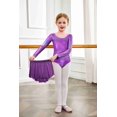 thumbnail image 7 of Arshiner Girls Ballet Leotards with Chiffon Dance Skirt Long Sleeve Crisscross Back Toddler Dance Outfit Combo, 7 of 7