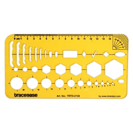 Traceease Geometric Combination Template,Drafting Tools Geometry Stencil Designing Measuring Ruler