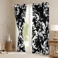 thumbnail image 3 of Manfei Retro Damask Jacquard Black Out Curtains,Baroque Flower Floral Curtains Pack of 2 (42x63 Each),White Black Bedroom Curtains For Adult,Super Cozy Room Decoration, 3 of 6