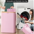 thumbnail image 2 of SpaceAid Double Laundry Hamper 2 Section with Lid and Removable Laundry Bags, 160L Clothes Basket, Pink, 2 of 7