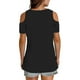 thumbnail image 5 of Ropa de estar por casa,Blusa de mujer con escote en V y hombros descubiertos, manga corta, imitación de tela, estilo casual para el hogar, sopatenor, 5 of 9