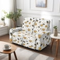 thumbnail image 7 of TSOVTHRID Daisy Bee Recliner Loveseat Cover, Stretch Reclining Sofa Covers with Pockets, Loveseat Recliner Slipcovers Furniture Protector for Pets, White, 7 of 7