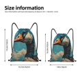 thumbnail image 2 of Fuzoiu Blue Watercolor Duck Print Drawstring Backpack for Gym, Travel, Yoga,Sports Sackpack String Bag for Women Men-Medium, 2 of 6