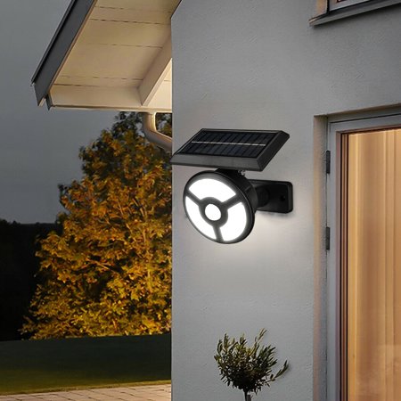 Solar Double Head Sensing Wall Light Courtyard Outdoor Garden Lamp