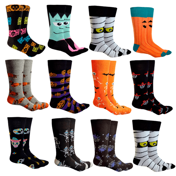 Calcetines Vestir Halloween Día De Muertos Algodón 10 Pares Mad Socks Calcetines vestir divertidos halloween