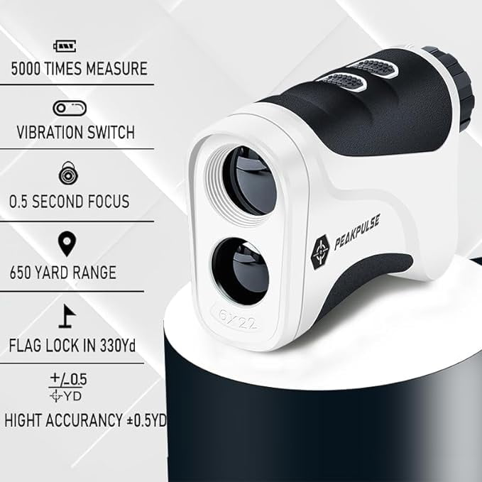 PEAKPULSE Golf Range Finder with Slope Compensation Switch 650 Yards Laser Rangefinder for Beginner & Skilled Gift with Battery