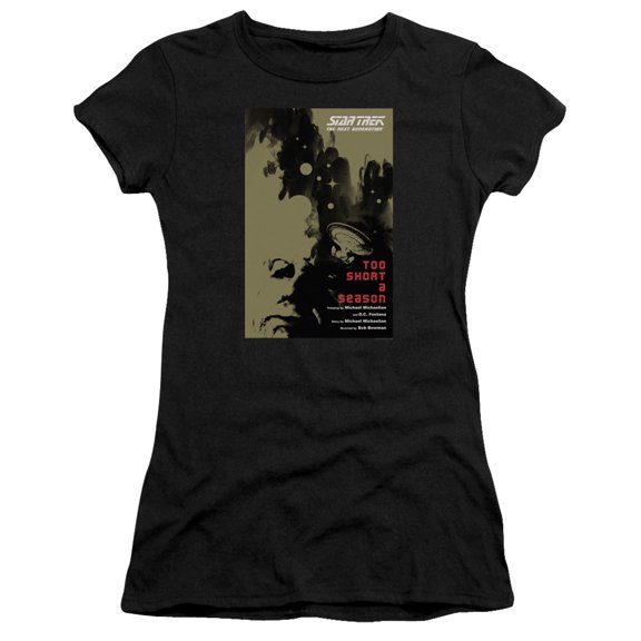 Star Trek Tng Season 1 Episode 16 Junior Women's Sheer T-Shirt Black