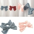 thumbnail image 2 of RUISINERY Pack Of 2 Elegant Bows Tiebacks Curtain Clips For Curtains Durability Metal Clips With Fabric In Light Decors, 2 of 8