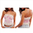 thumbnail image 3 of Tops de Tubo con Estampado Floral de Verano para Mujer, Top Babydoll Fluido de Moda Y2K 2025, Tops Peplum para Salir. Rosa M, 3 of 7