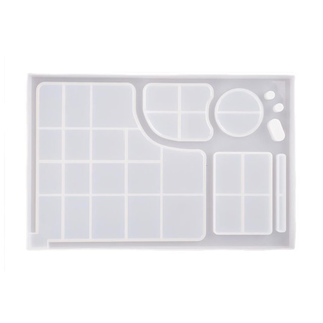 Bandeja Rodante Rectangular Molde De Silicona Antiadherente Para Bricolaje Reutilizable Contenedor De Bricolaje De Silicona Epoxi Para Joyería Diy Pendientes Artesanías Vogacara HA017368-00