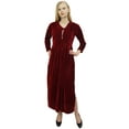 thumbnail image 1 of Phagun Robe Maxi Ample Bordeaux à Manches Longues pour Femme, Décontractée avec Poches-6, 1 of 5