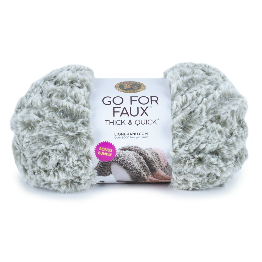 Lion Brand Yarn Go For Faux Thick and Quick Bonus Bundle Husky Faux Fur