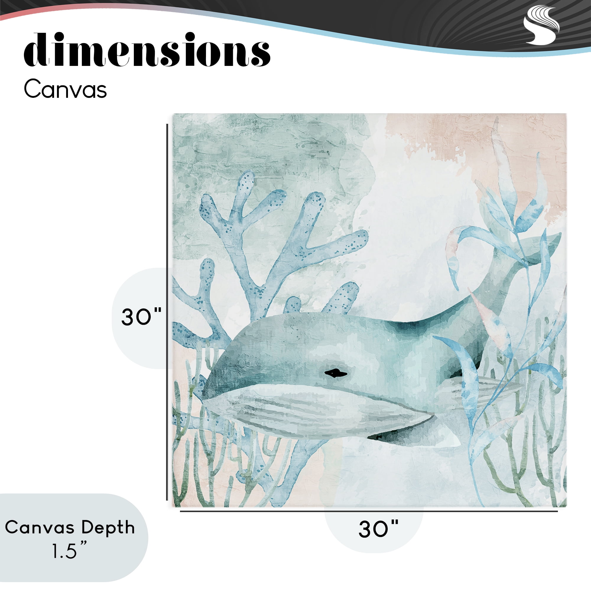 Stupell Industries Whale Sea Swim Canvas Wall Art, design by Kim Allen