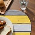 thumbnail image 4 of Round Placemats Yellow Gray White Stripe 15 inch Set of 6 Table Mats for Dining Table Retro Wood Grain Heat Resistant Non-Slip Kitchen & Home Decorative Place Mat Set, 4 of 8