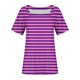 thumbnail image 2 of Tops Cortos para Mujeres Cuello de Color de Raya Manga Corta Casual para Uso Diario Y de Fiesta, 2 of 4