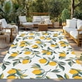 thumbnail image 3 of Fsddascl Lemon Leaves Outdoor Rug for Patio/Deck/Porch, Non-Slip Large Area Rug 5 x 8 Ft, Summer Botanical Indoor Outdoor Rugs Washable Area Rugs, Reversible Camping Rug Carpet Runner, 3 of 5