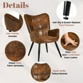 thumbnail image 6 of Homy Casa Waiting Room Guest Chair Office Reception Charis Lounge Charis for Living Room Bedroom, Brown, 6 of 8