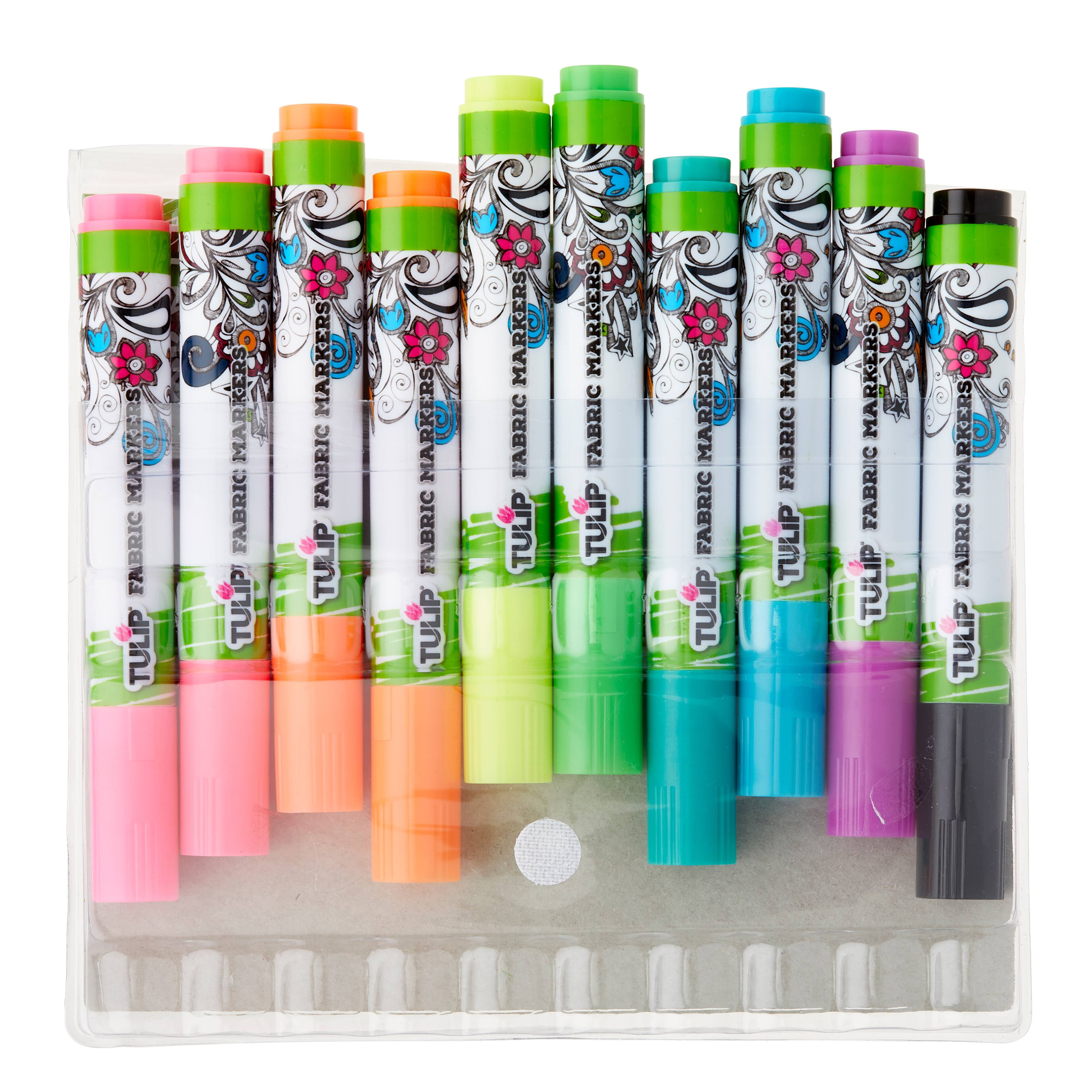 Tulip Fabric Markers Brush Tip Neon, 12 Packs: 10 ct. (120 total)