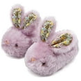thumbnail image 2 of Hpapadks Boys Slippers Winter Cozy Bunny Fleece Shoes Soft Indoor Outdoor Slip On Comfortable Footwear Shoes for Girls Purple, 2 of 6