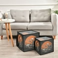 thumbnail image 2 of Home Organizer Foldable Fabric Storage Bin With Handle Skeleton Pumpkins, 2 of 7