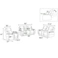thumbnail image 6 of Overstuffed Recliner Loveseat Sets, Power Leather Recliner Chair with LED Light, Reclining Sofa for Living Room, Black, 6 of 6