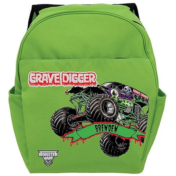 Personalized Monster Jam Grave Digger Green Backpack