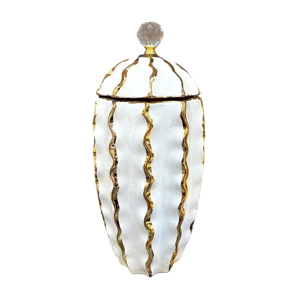 Jarrón de cerámica para flores, jarrón de porcelana para jengibre, arreglo floral, flores esmaltadas L