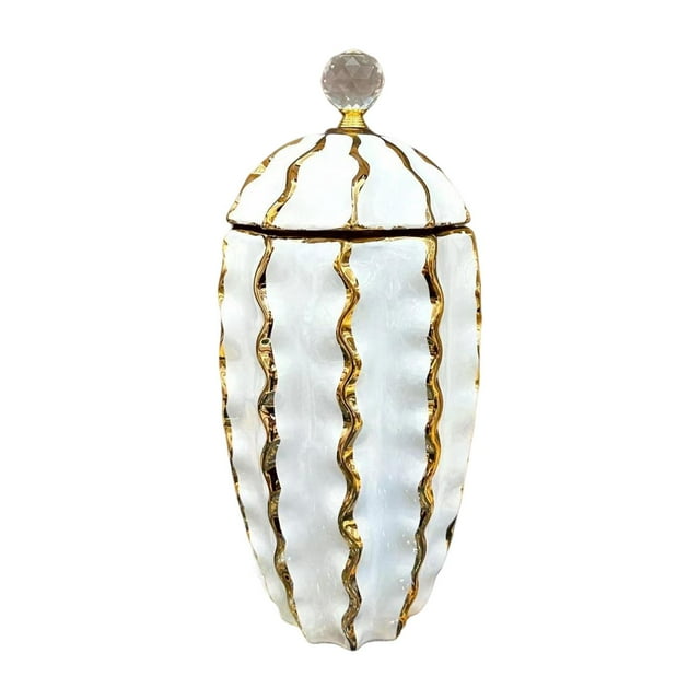 Jarrón de porcelana con diseño de jengibre y arreglo floral, colección china con tapa de cerámica L