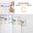 thumbnail image 2 of Happy Easter No Hooks Shower Curtain with Snap-in Liner Colorful Pink Blue Yellow Green Plaid Watercolor Shower Curtains for Bathroom, Waterproof, Easy Install, Washable 54"x78", 2 of 9