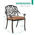 thumbnail image 4 of VIVIJASON 2-Piece Outdoor Bistro Dining Cushioned Chairs, All-Weather Cast Aluminum Dining Chair Set, Patio Bistro Chairs for Balcony, Lawn, Garden, Backyard, Antique Bronze, 4 of 7
