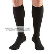 Tektrum (1 pair) Knee High Firm Graduated Compression Socks Stockings 23-32mmHg for Men Women -for Nurses, Maternity Pregnancy, Running, Sports, Flight Travel - Closed Toe, Black, Large US/X-Large EU