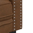 thumbnail image 5 of Bowery Hill Chesterfield Single Sofa Chair in Brown Faux Suede Leather, 5 of 12