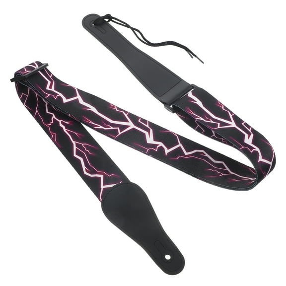Purple Guitar Strap Electric Bass Performance Polyester Guitars Printing Leather