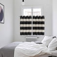 thumbnail image 3 of Black White Striped Kitchen Curtains Window Panels, Farmhouse Vintage Shabby Chic Wood Grain Insulated Window Treatment Curtain, Grommet Curtains for Bedroom/Living Room/Bathroom, 2 Piece 52"Wx63"L, 3 of 8