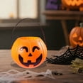 thumbnail image 6 of Halloween Pumpkin Candy Bucket Portable Pumpkins Trick or Treat Candy Buckets Pumpkin Buckets with Handles Halloween Party Favors Bucket for Halloween Party Supplies 4.33 Inch Plastic Decor, 6 of 6