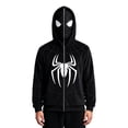 thumbnail image 2 of Hoodies For Men Full Zip Up Face Cover Hoodie Unisex Spiderweb Graphic Novelty Sweatshirt Outerwear with Pockets, 2 of 4
