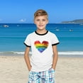 thumbnail image 5 of Boys Girls Heart Graphic T-shirts Cotton Tshirts Teenage Comfy Summer Casual Sports Loose School Tunic Tops 3-14 Years Black 9-10 Years, 5 of 6
