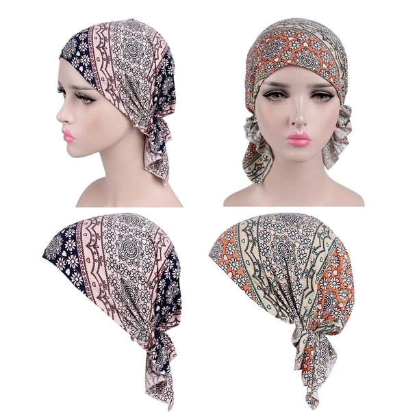 2 uds., Turbante musulmán para mujer, gorro de quimioterapia, para la cabeza, cubierta, sombrero, para la cabeza Yinane Turban musulmán sombrero quimio gorra