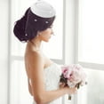thumbnail image 4 of WAXIAYU Fascinator Hat & Gloves 50s Veil Mesh Headband Vintage Wedding Tea Party (White), 4 of 6